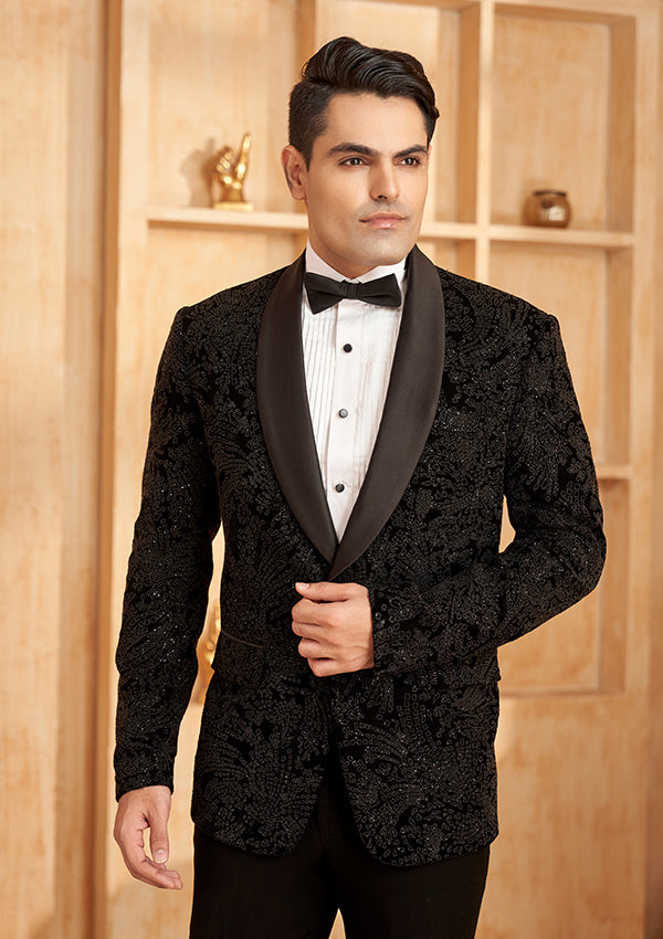 Black Velvet with French knot and cut dana tiki work