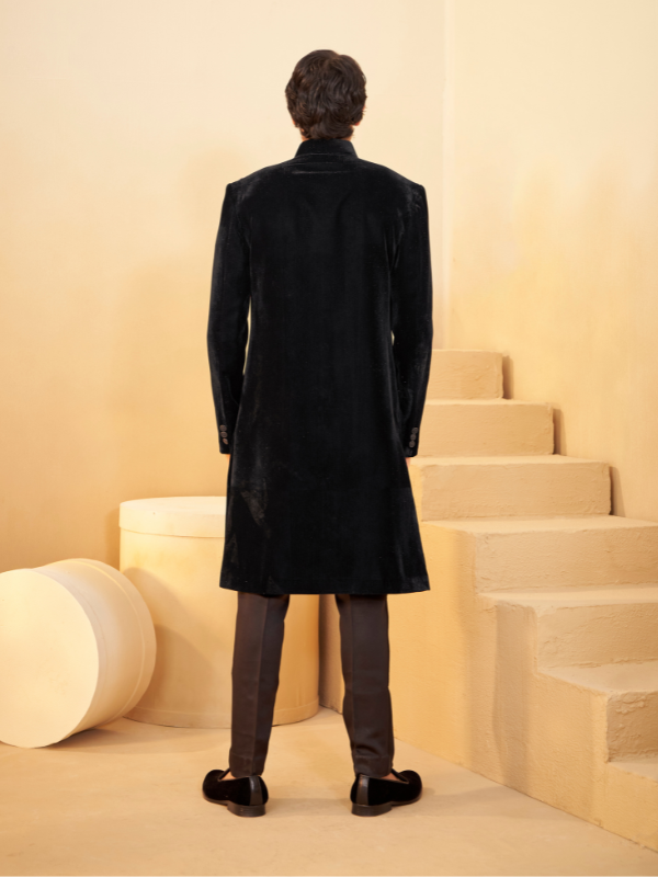 Black Velvet Indo-Western with Butti Work