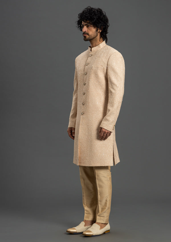 Light Pink Cut Dana Sherwani