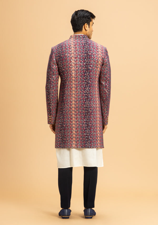 Multicolour Lucknowi Indowestern With Threadwork